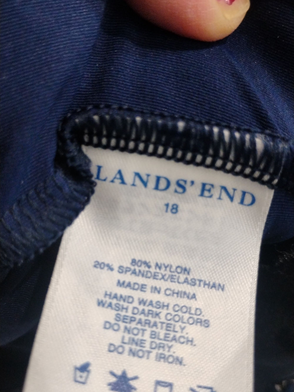 Lands' End Navy Swim Top Tankini Top Only SZ 18 - Picture 3 of 3